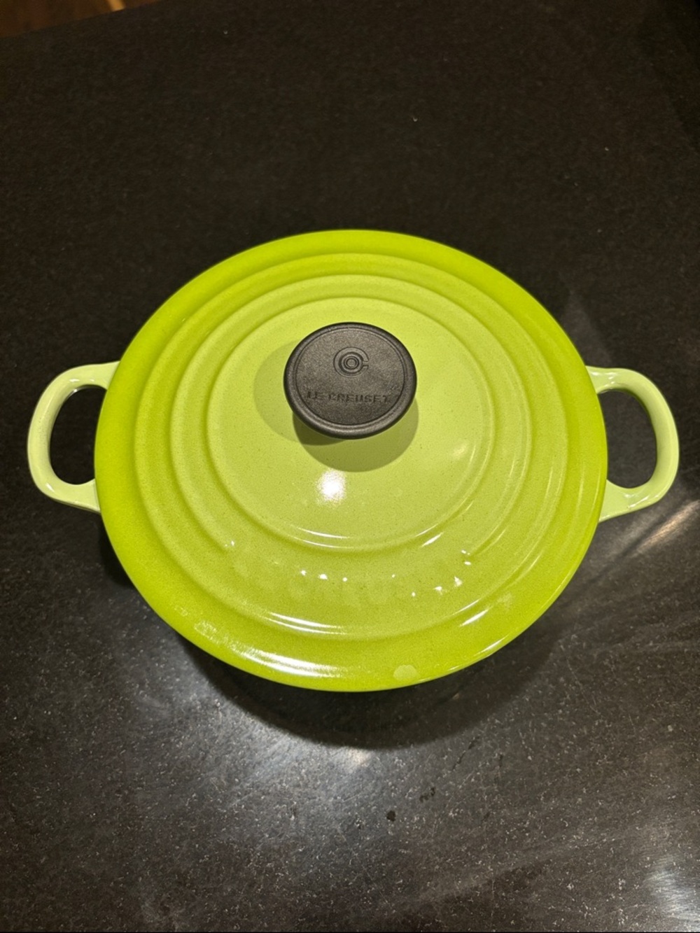 Le Creuset Lime Green 2 qt Enameled Cast Iron Dutch Oven with Black Knob